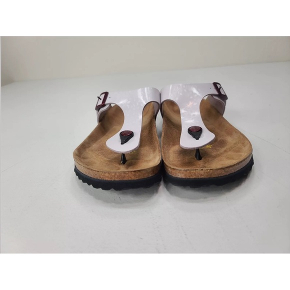 Papililo By Birkenstock Patent Light Pink Rose Gold Detail Size 38/7 Ladies - Picture 5 of 8